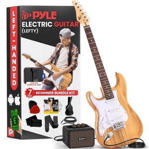 Pyle 6-String ST Style Electric Guitar Kit with 5W Amplifier, Gig Bag, and Accessories - 1 of 4