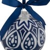 Northlight Mosaic Glass Christmas Ball Ornament - 4" - White and Blue - 3 of 4
