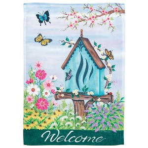 Magnolia Garden Welcome Butterfly House 13 x 18 Inch Polyester Garden Flag - 1 of 2