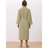 cheibear Women's Fuzzy Fluffy Robe Plush Bathrobe Fleece Winter Warm Thick Self Tie Long Bathrobe for After Shower Spa Bath - 3 of 4