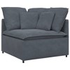 vidaXL Modular Sofa Set - Velvet Dark Gray - Modern Furniture for Living Room & Lounge - Metal & Wood Frame - 157.5" x 78.7" - Indoor Use - 2 of 4