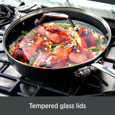 All-Clad Black Hard Anodized Nonstick Sauce Pan Set with Lids