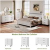 Jojoka Modern 3 Drawer Fluted Wood Dresser with Sturdy Metal Legs and Anti-Tip Safety, Wide Chest of Drawers for Bedroom or Hallway, White - 4 of 4
