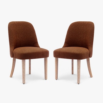 WestinTrends Mid-Century Modern Upholstered Boucle Dining Chair (Set of 2)