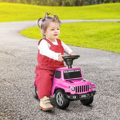 Pink Toddler Ride-On Jeep with Engine Sounds and Storage