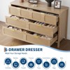Natural Rattan 6-Drawer Cabinet with Rounded Corner Drawer Fronts, Living Room Cabinet, Modern Storage Furniture, Durable Construction - 3 of 4