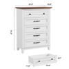 5 Drawer Dresser for Bedroom, Tall Freestanding Chest with Wood Frame and Vertical Storage, Closet Organizer for Entryway or Living Room - 2 of 4