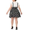Agnes Orinda Plus Size Suspender Skirt for Women Detachable Strap Polka Dots A-Line Skirts - 4 of 4