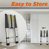 FURNIinspire Ladders 14.5ft Telescopic Extension Ladder Aluminum Alloy Folding Ladder Portable Step Ladder Shelf, Silver, 12.24"*3.15"*173.22" - 2 of 4