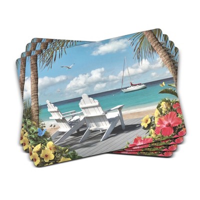 Pimpernel In The Sunshine Placemats, Set of 4 (15.7” x 11.7”), Cork Backing, Easy to Clean, Ideal for Dining Tables, Stylish & Functional Placemats