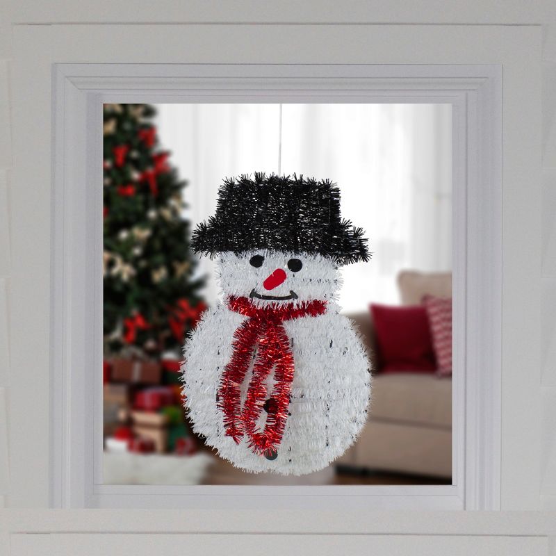 Northlight 19" Tinsel Snowman Christmas Window Decoration, 2 of 5