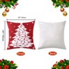 Christmas Pillow Covers Set of 4 Velvet Holiday Decor with Snowflakes Trees Deer Patterns, 18x18 Inch - 4 of 4