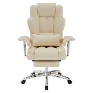 Big and Tall Executive Office Chair with Footrest, 500lbs Capacity Ergonomic Reclining PU Leather Computer Chair with High Back and Armrests - 1 of 4