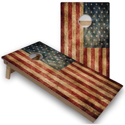 Skip's Garage American Flag Distressed Cornhole Board Set, Includes 2 ...