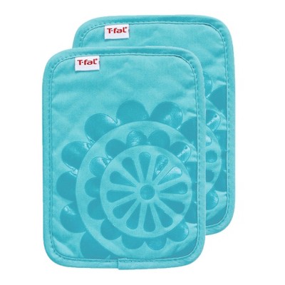 2pk Teal Waffle Silicone Pot Holder (7.5x8.25) - T-fal : Target