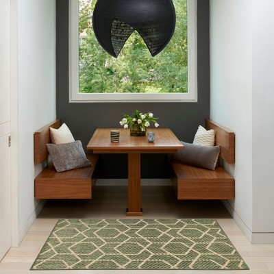 Horizon Green Geometric Flat Woven Indoor/Outdoor Rug 3' x 5'