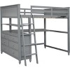 Streamdale Full size Loft Bed with Drawers and Desk, Wooden Loft Bed with Shelves - Gray - 3 of 4