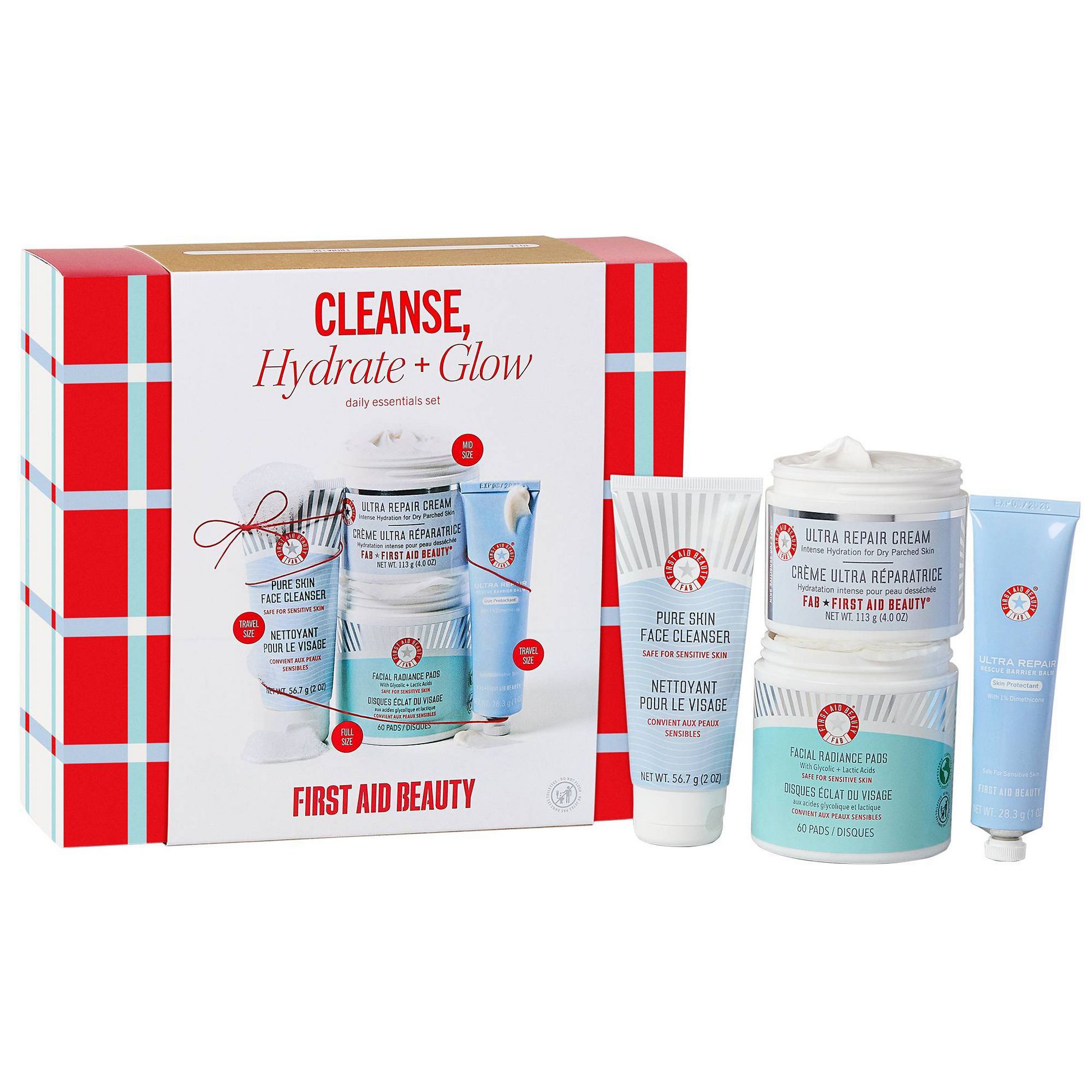 FIRST AID BEAUTY Clean Hydrated + Glowy Holiday Kit Blockbuster - 4pc