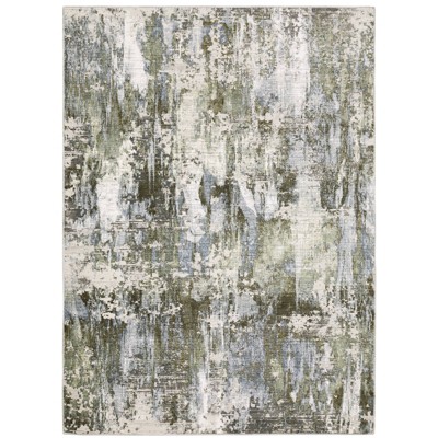 Captiv8e Designs Connor Industrial Abstract Green/Blue Area Rug