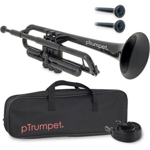 pInstrument pTrumpet Plastic Trumpet – Includes 3C & 5C Mouthpieces, Carrying Bag – Lightweight Bb Design with Ergonomic Grip – Durable ABS Build - 1 of 4