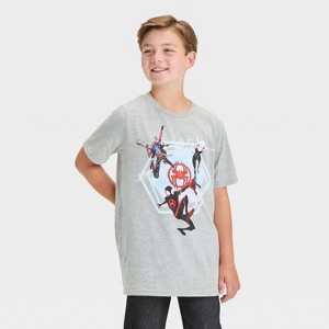 Boys' Spider-Man Short Sleeve Graphic T-Shirt - Heather Gray - 1 of 4
