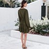 Anna-Kaci Women's Ruffle Chiffon V-Neck Bell Sleeves Beltd Midi Flowy Swing Skater Dress - 4 of 4