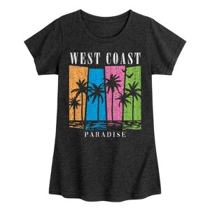 Girls' - Instant Message - West Coast Paradise -Youth Girls Short Sleeve T-Shirt Fitted Short Sleeve Graphic T-Shirt - 1 of 4