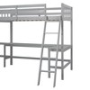 PAGED Twin Size Loft Bed L-Shaped Wooden Bed Frame with 2 Desks, Inclined Ladder and Guardrail for Bedroom - 3 of 4