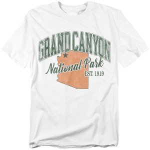Grand Canyon National Park State Line Adult T-Shirt White - 1 of 4