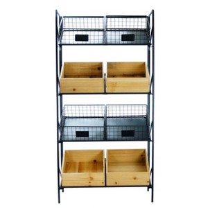 VIP Metal 22 in. Brown 4-Level Planter Stand - 1 of 4