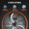 VEVOR Drum Fan, 24 Inch High Velocity Industrial Shop Fan, Heavy Duty Commercial Use 3-Speed 8600CFM, 360°Adjustable Tilting Floor Fan, Orange - 4 of 4