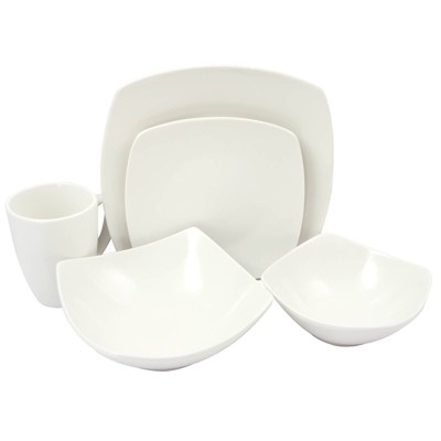 Gibson Home 30pc Ceramic Zen Buffetware Dinnerware Set White