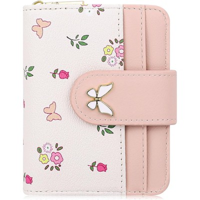 FATMOON Women’s Wallet - Stylish Floral RFID Bifold Purse with Zipper Coin Pocket & ID Window, Perfect for Daily Commuting, Shopping