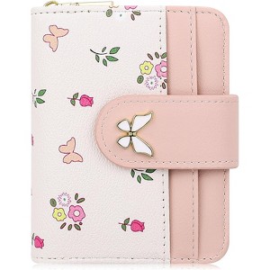 FATMOON Women’s Wallet - Stylish Floral RFID Bifold Purse with Zipper Coin Pocket & ID Window, Perfect for Daily Commuting, Shopping - 1 of 4
