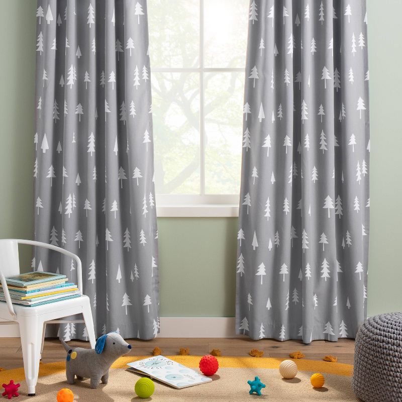 Blackout Curtain Panel Trees - Cloud Island&#153; Gray, 3 of 8