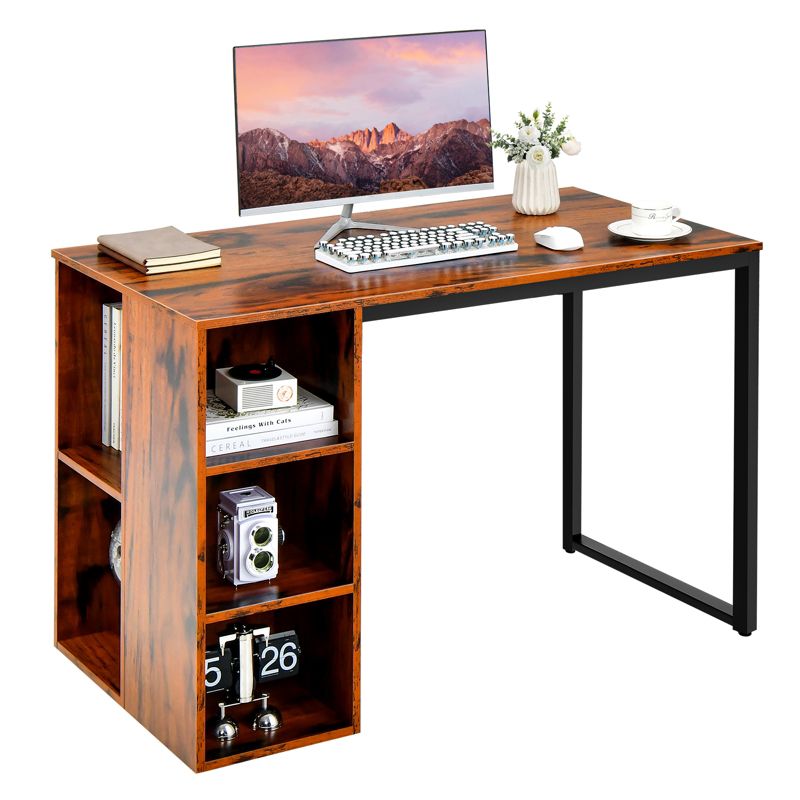 Tangkula Home Office Computer Desk Laptop Table Writing Workstation w/ 5 Cubbies, 1 of 11