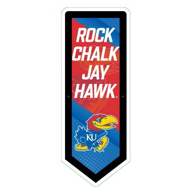 Evergreen Ultra-Thin Glazelight LED Wall Decor, Pennant, University of Kansas- 9 x 23 Inches Made In USA