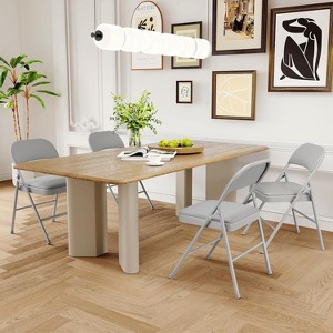 COZONY Metal Folding Chairs with Padded Cushion & Back, Durable Steel Frame Portable Stackable Seats for Indoor/Outdoor Use Home 350lb Capacity - 1 of 4