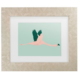 Trademark Fine Art - Annie Warren  Sherbet Flamingos Ii Matted Framed Art - 1 of 4