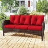 UPTIOT 3-person Patio Rattan Sofa With Wide Armrests - 3 of 4