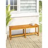 59.1"Patio Bench 59.1"x13.8"x17.7" Solid Wood Acacia - 2 of 4