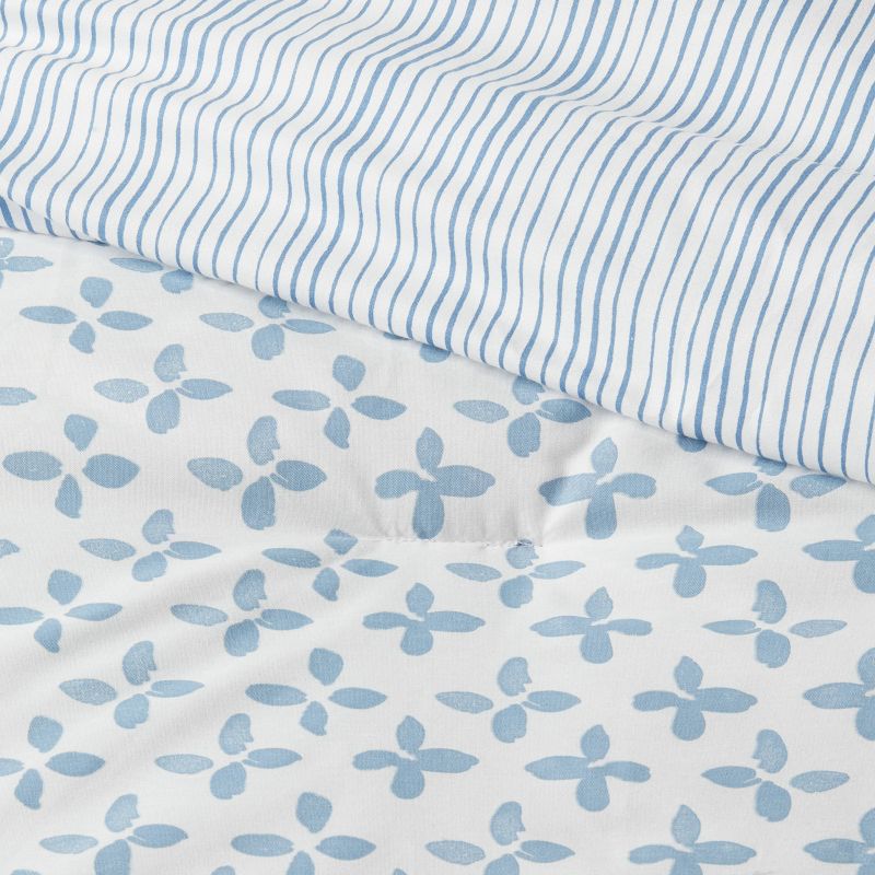 8pc Block Print with Border Comforter Bedding Set Light Blue - Threshold™, 4 of 10