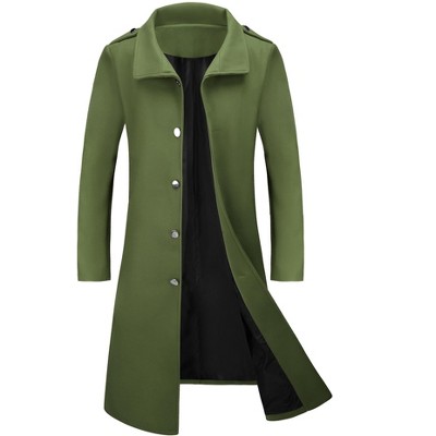 Lars Amadeus Men's Notch Collar Single Breasted Heavyweight Winter Overcoat