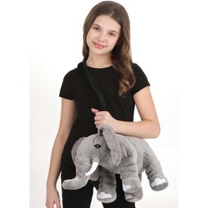 HalloweenCostumes.com One Size   Elephant Costume Companion Pouch Bag Pack for Adults & Kids, Black/White/Gray - 1 of 3