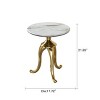 Modern Small Round End Tables with Stone Top and Steel Legs, Side Table for Living Room, Apartment or Small Spaces–The Pop Home - 4 of 4