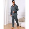 INSPIRE CHIC Men's 2 Pieces Long Sleeve Button Down Pocket Pattern Pajamas Set - 2 of 4