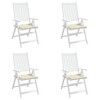 vidaXL Outdoor Living Garden Chair Cushions in Cream - 19.7"x 19.7"x 1.2" - Oxford Fabric with Foam Fiber Filling for Patio Furniture. - 4 of 4
