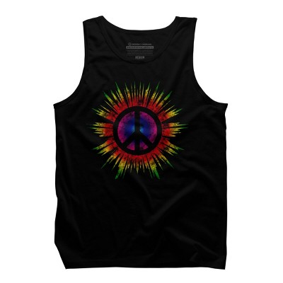 Men's Design By Humans Tie Dye Peace Sign By Mel00 Tank Top