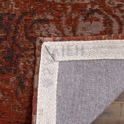 Rust Red Flat Woven Rectangular Cotton Area Rug 4' x 6'