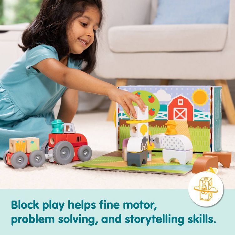 Melissa & Doug Blockables Farm Snap And Play, Mix And Match Connectable Wooden Building Blocks Play Set - 56Pc, 5 of 9